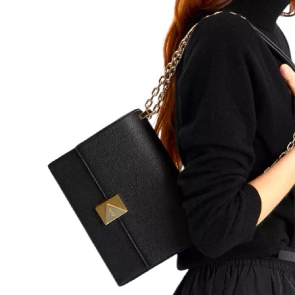 kate spade New York ♠️ Deco Pebbled Leather Chain Shoulder Bag - Picture 3 of 14